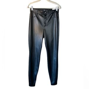 NWOT Zara Faux Leather Black Pants High Rise Leggings Size M